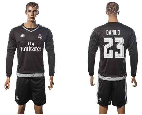 Real Madrid #23 Danilo Black Goalkeeper Long Sleeves Soccer Club Jersey