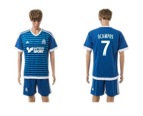 Marseille #7 Ocampos Blue Soccer Club Jersey