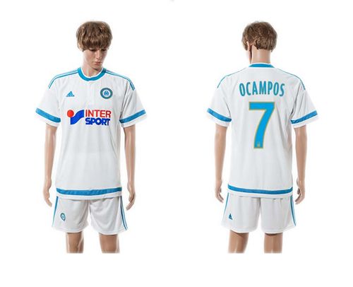 Marseille #7 Ocampos Home Soccer Club Jersey