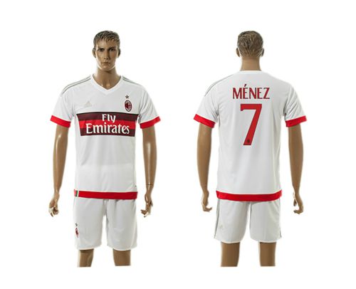 AC Milan #7 Menez Away Soccer Club Jersey