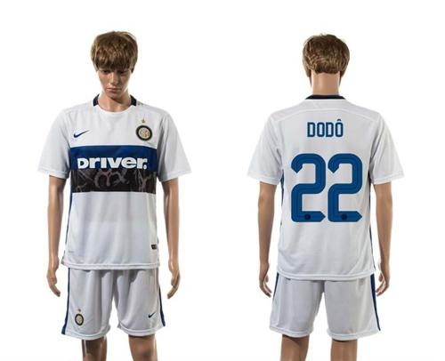 Inter Milan #22 Dodo White Away Soccer Club Jersey