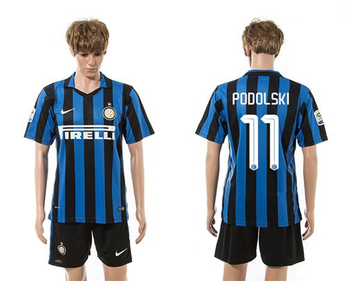 Inter Milan #11 Podolski Home Soccer Club Jersey