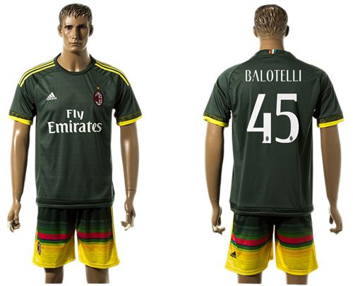 AC Milan #45 Balotelli Sec Away Soccer Club Jersey