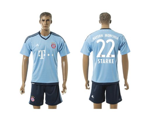 Bayern Munchen #22 Starke Blue Goalkeeper Soccer Club Jersey