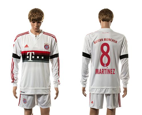 Bayern Munchen #8 Martinez Away Long Sleeves Soccer Club Jersey