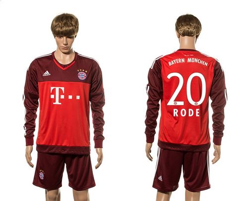 Bayern Munchen #20 Rode Goalkeeper Long Sleeves Soccer Club Jersey