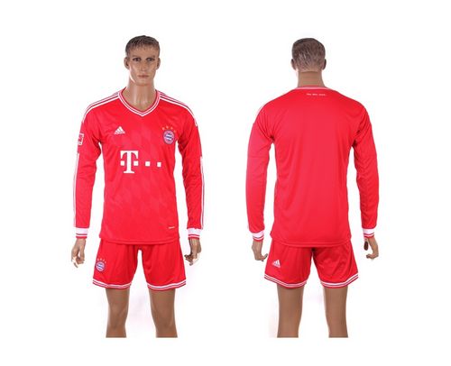 Bayern Munchen Blank Red Home Long Sleeves Soccer Club Jersey