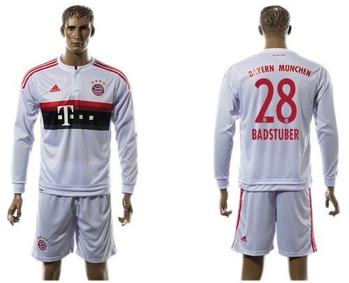 Bayern Munchen #28 Badstuber Away Long Sleeves Soccer Club Jersey