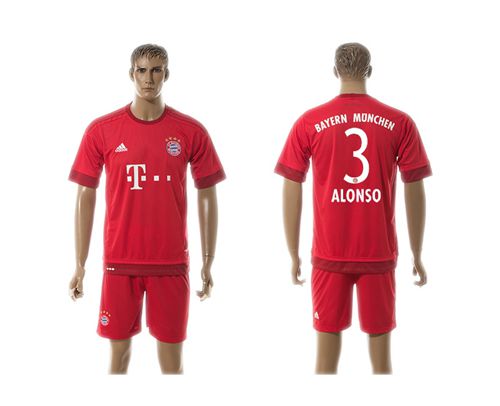 Bayern Munchen #3 Alonso Home Soccer Club Jersey