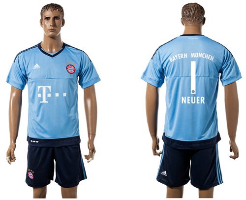 Bayern Munchen #1 Neuer Light Blue Soccer Club Jersey