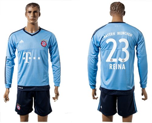 Bayern Munchen #23 Reina Light Blue Long Sleeves Soccer Club Jersey