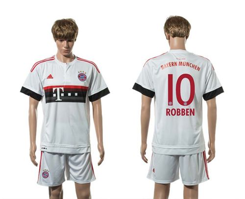 Bayern Munchen #10 Robben Away (White Shorts) Soccer Club Jersey