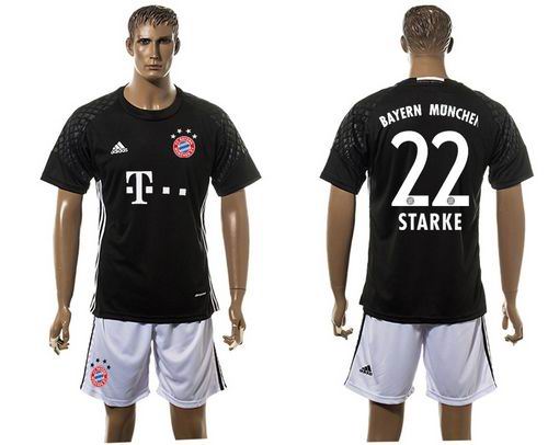 Bayern Munchen #22 Starke Goalkeeper Black Soccer Club Jersey