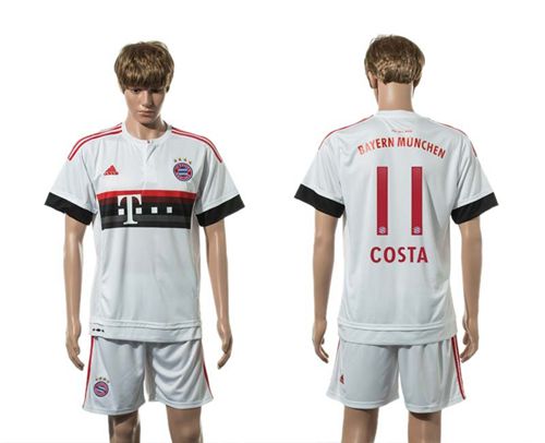Bayern Munchen #11 Costa Away (White Shorts) Soccer Club Jersey