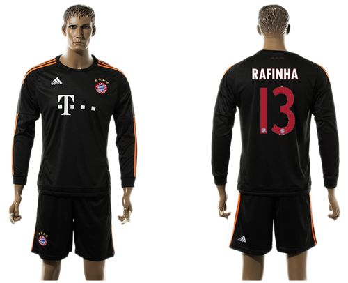 Bayern Munchen #13 Rafinha Black Long Sleeves Soccer Club Jersey