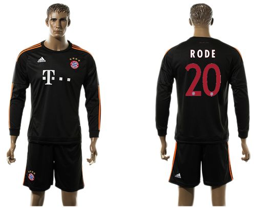 Bayern Munchen #20 Rode Black Long Sleeves Soccer Club Jersey
