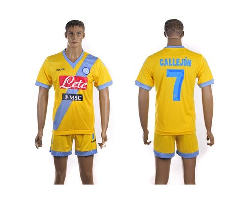 Naples #7 Callejon Yellow Away Soccer Club Jersey