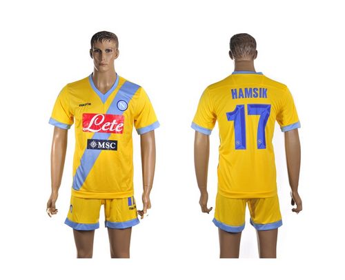 Naples #17 Hamsik Yellow Away Soccer Club Jersey