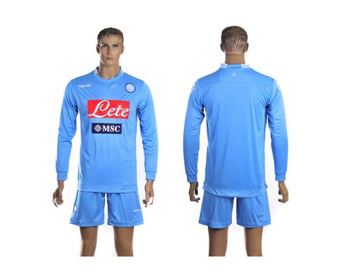 Naples Blank Blue Home Long Sleeves Soccer Club Jersey