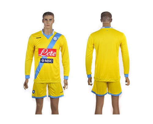 Naples Blank Yellow Away Long Sleeves Soccer Club Jersey