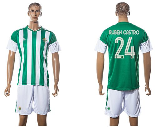 Real Betis #24 Ruben Castro Home Soccer Club Jersey