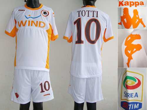 As Roma #10 Totti White Away Soccer Club Jersey