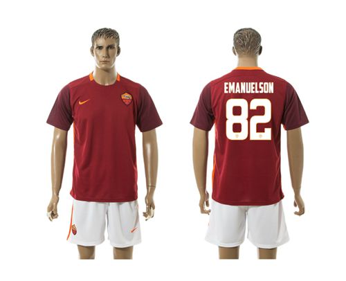 Roma #82 Emanuelson Red Home Soccer Club Jersey