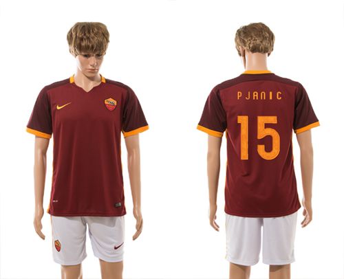 Roma #15 Pjanic Red Home Soccer Club Jersey