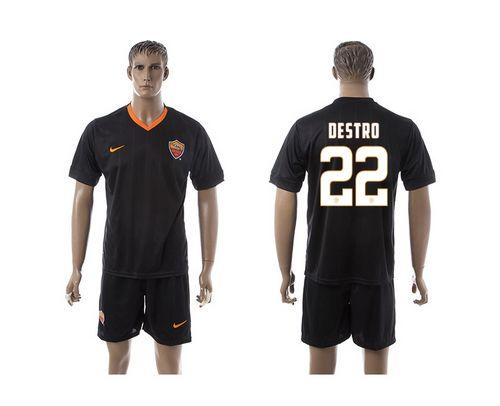 Roma #22 Destro Black Away Soccer Club Jersey