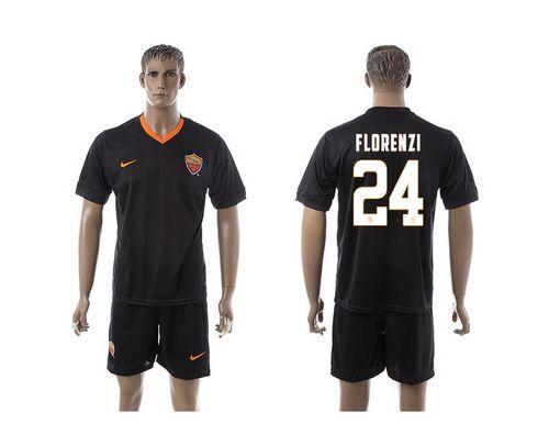 Roma #24 Florenzi Black Away Soccer Club Jersey