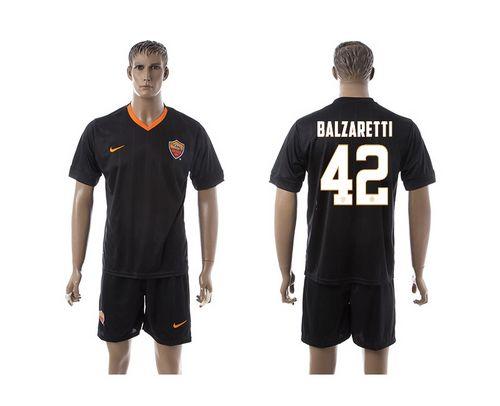 Roma #42 Balzaretti Black Away Soccer Club Jersey