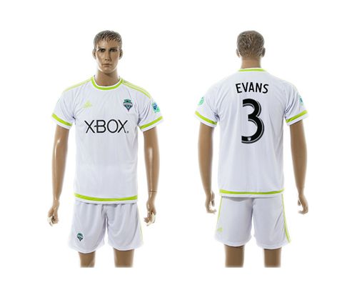 Seattle Sounders #3 Evans White Soccer Club Jersey