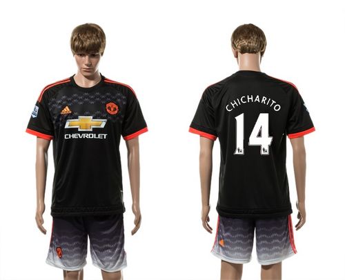Manchester United #14 Chicharito Black Soccer Club Jersey