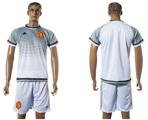 Manchester United Blank White Training Soccer Club Jersey