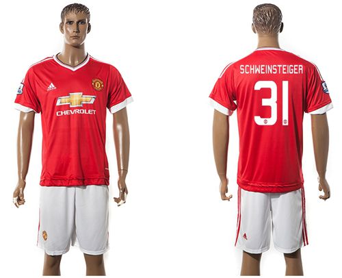 Manchester United #31 Schweinsteiger UEFA Champions Red Home Soccer Club Jersey