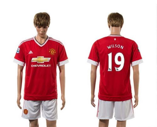 Manchester United #19 Wilson Red Home Soccer Club Jersey