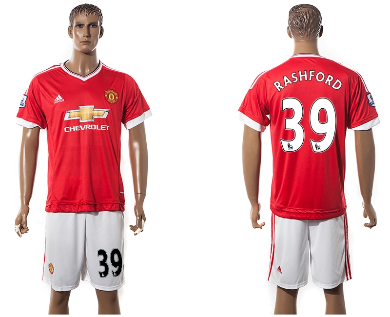 Manchester United #39 Rashford Red Home Soccer Club Jersey
