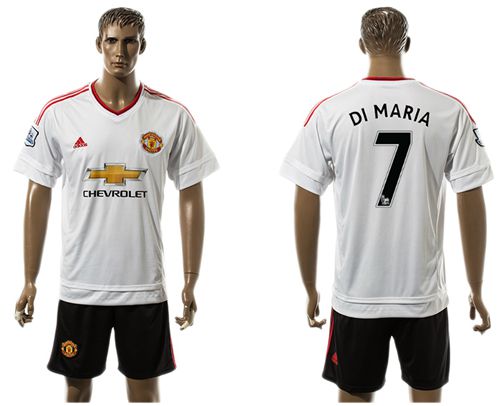 Manchester United #7 Di Maria White Away Soccer Club Jersey