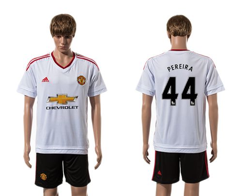 Manchester United #44 Pereira White Away Soccer Club Jersey