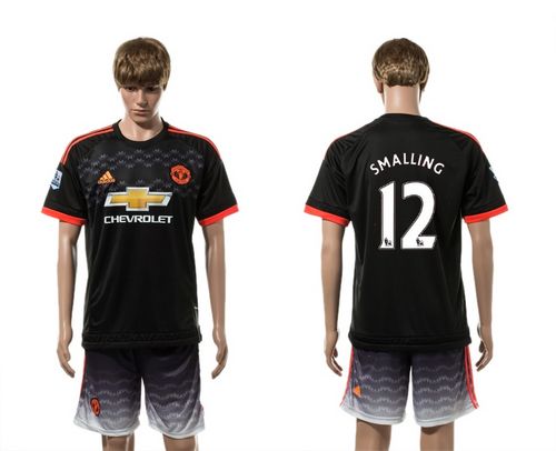 Manchester United #12 Smalling Black Soccer Club Jersey