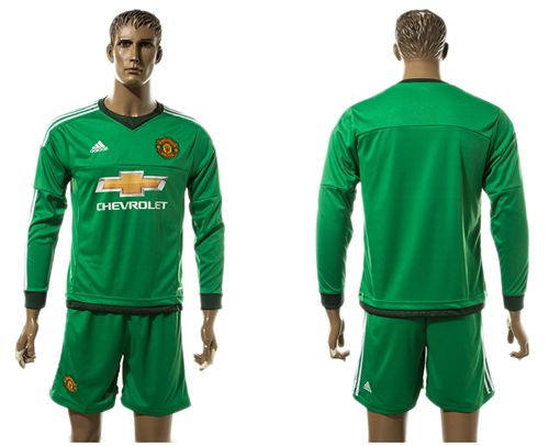 Manchester United Blank Green Long Sleeves Soccer Club Jersey