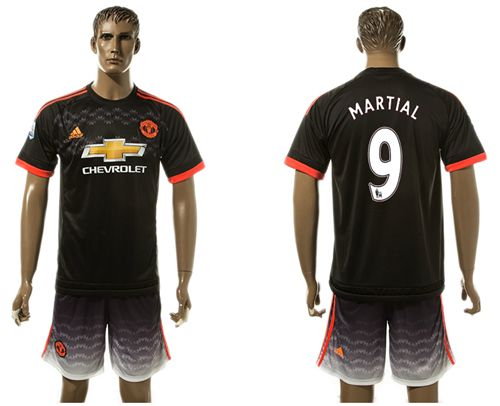 Manchester United #9 Martial Black Soccer Club Jersey