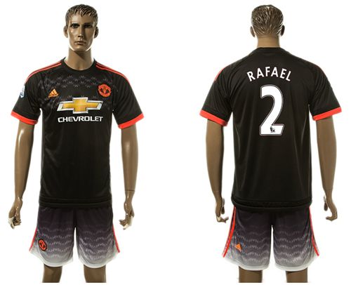 Manchester United #2 Rafael Black Soccer Club Jersey