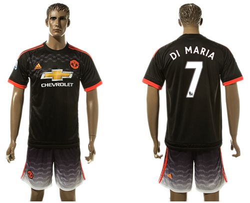 Manchester United #7 Di Maria Black Soccer Club Jersey