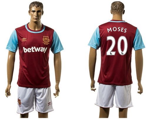 West Ham United #20 Moses Home Soccer Club Jersey