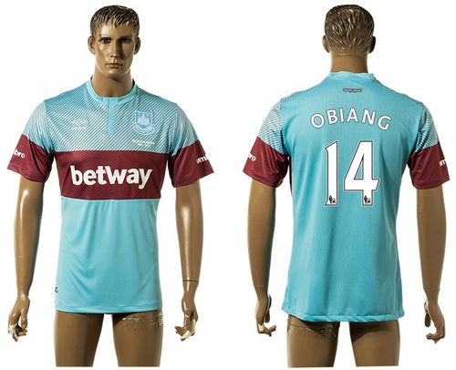 West Ham United #14 Obiang Away Soccer Club Jersey