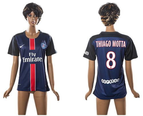 Women's Paris Saint Germain #8 Thiago Motta Home Soccer Club Jersey