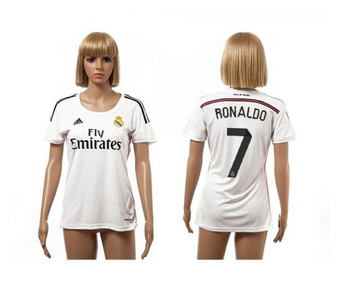 Women's Real Madrid #7 Ronaldo Home Soccer Club Jersey