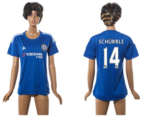 Women's Chelsea #14 Schurrle Home Soccer Club Jersey