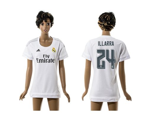 Women's Real Madrid #24 Illarra Home Soccer Club Jersey